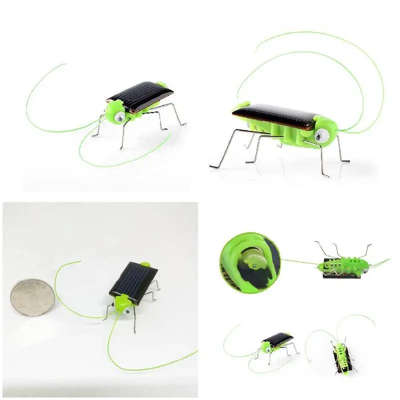 diy creative Children Toy Solar Power Energy Crazy Grasshopper Cricket Tricky puzzle science and education experiment Kit Gift | Игрушки и