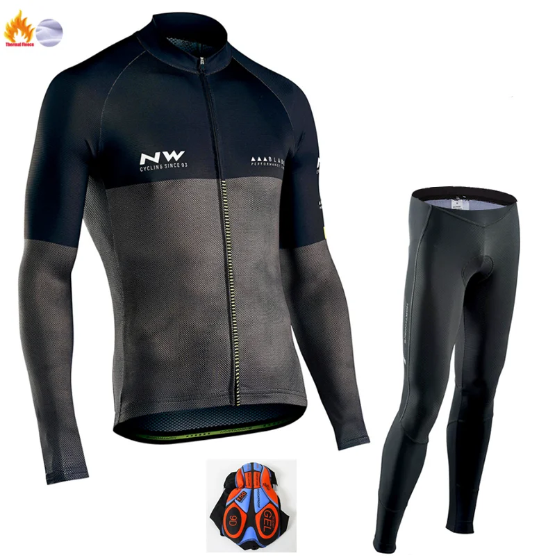 Winter Cycling Suit Ropa ciclismo теплый зима Термальность флис велосипедная одежда Для Мужчин's Велоспорт Джерси костюм для прогулок верховой езды на велосипеде, MTB Костюмы комбинезон, комплект - Цвет: Winter Cycling Suit