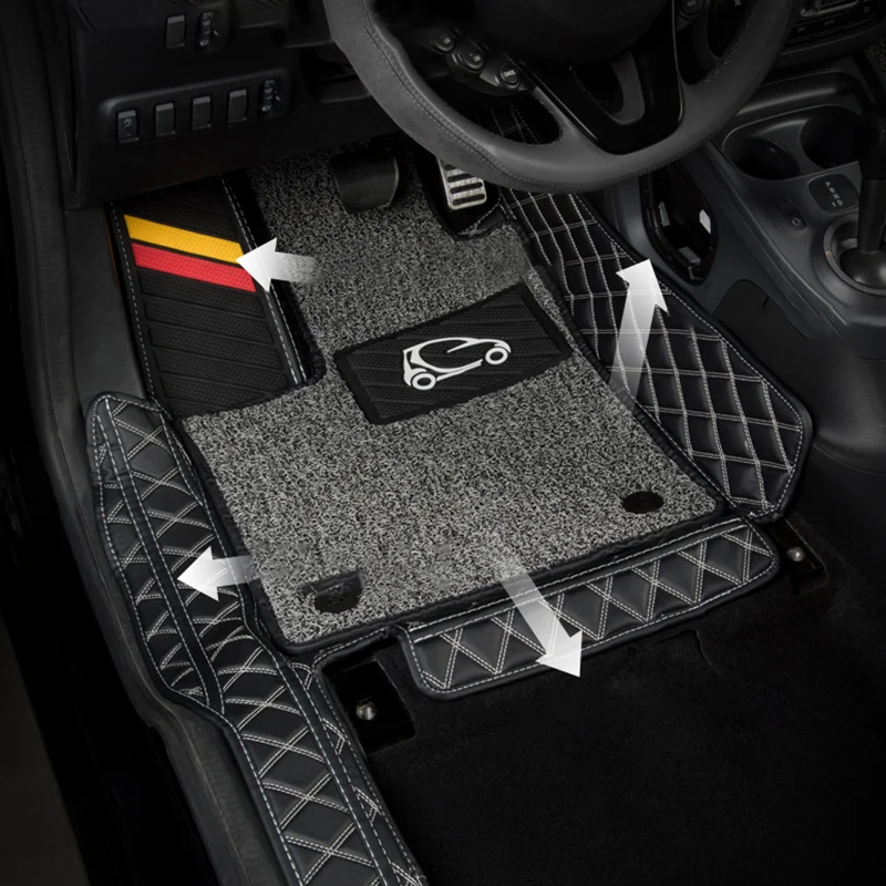 Car Floor Mat Leather Interior Protection Cushion Non-slip Carpet Styling Accessories For Mercedes Smart 453 fortwo forfour | Автомобили и