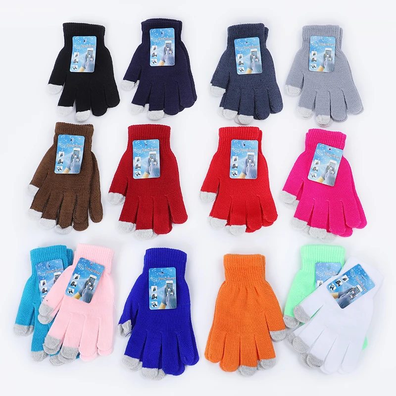 Новые зимние женские перчатки для полных пальцев мужские и сенсорного экрана