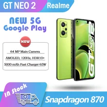Realme – smartphone GT neo 2 5G, Snapdragon 870, caméra principale 64mp, 5000mAh, 65W, flash changeur, google play, NFC AMOLED, 120HZ, Original  (4)
