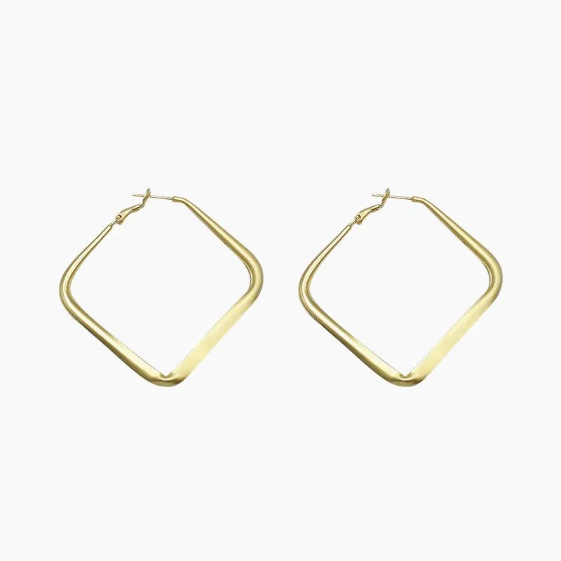 Европейские и американские ретро-темпераментные вычурные серьги геометрического квадрата модного персонажа Биг он