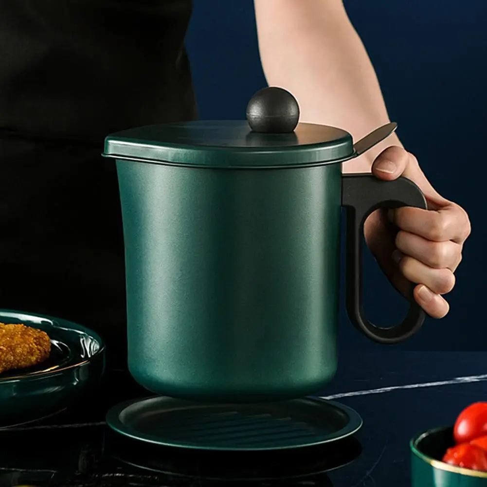 1.7L ситечко для жира большой емкости и контейнер Железный жир с беконом держатель