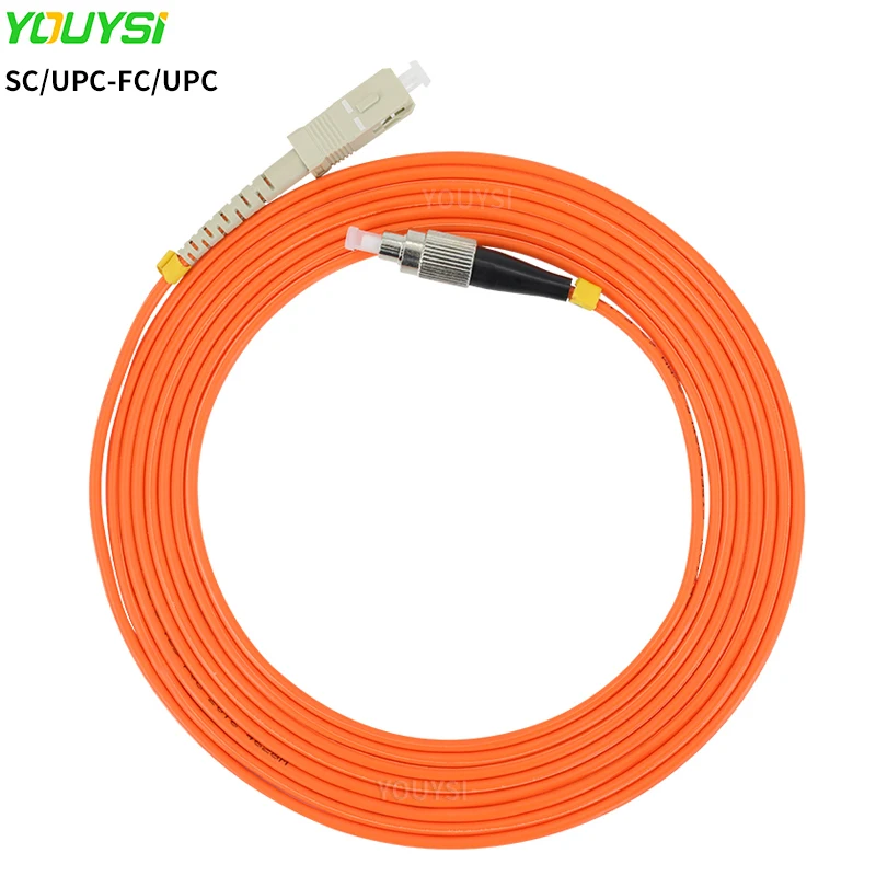 YOUYSI SC/UPC-FC/UPC Fiber Patch Cable SC-FC Multimode Fiber Jumper MM Simplex OM1/OM2 1m 2m 3m 5m 10m
