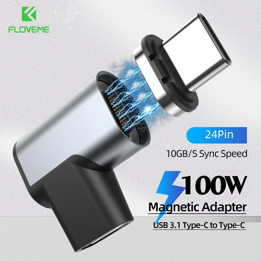 Магнитный переходник usb-c/Type-C 2021 Вт быстрая зарядка PD USB 100 24 контакта для ноутбуков