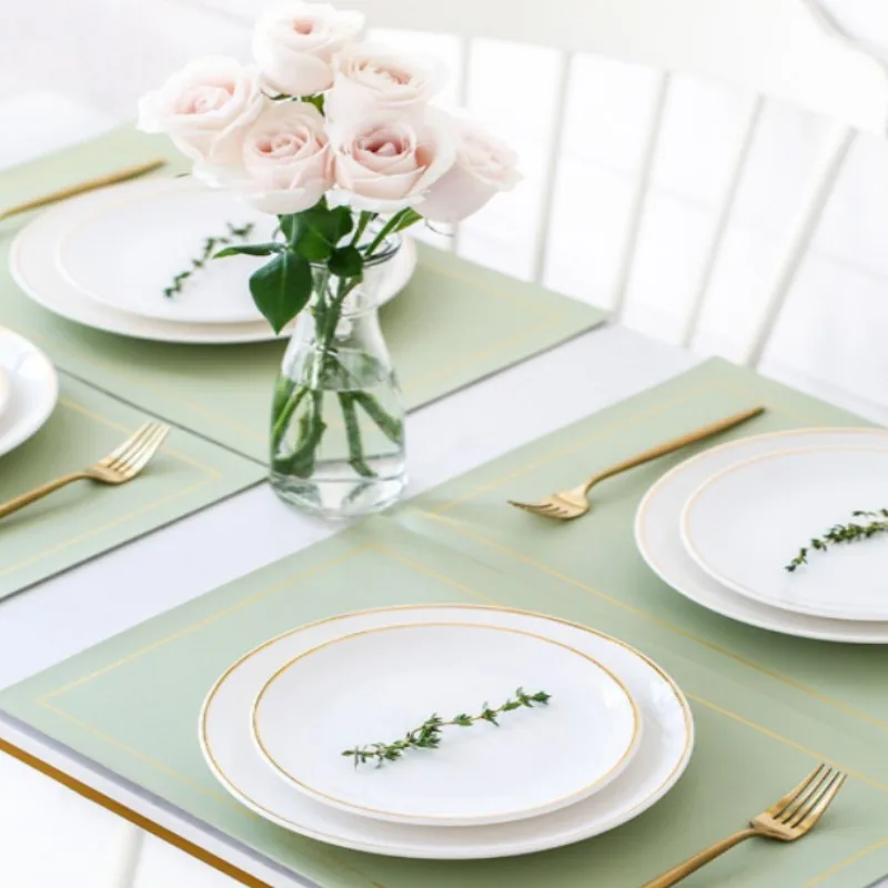 Кожаная подстилка Inyahome с нескользящим ковриком из частиц Настольный коврик для