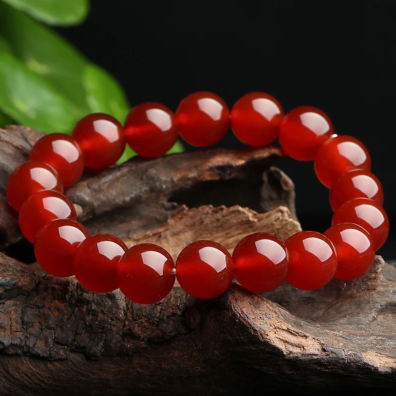 Подлинный крово красный бисер из драгоценного камня браслет летние открытые