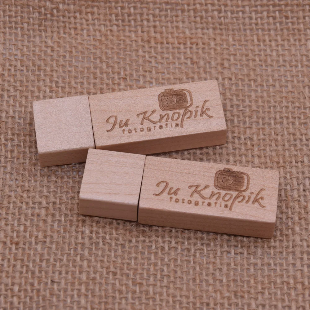 50 шт./лот деревянный USB + коробка флэш-накопитель Флешка 4 ГБ 16 32 64 Гб карта памяти