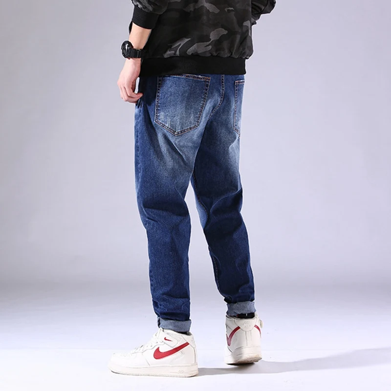 Джинсы мужские свободные синие черные с дырками большие размеры 50 48 46 44 для весны