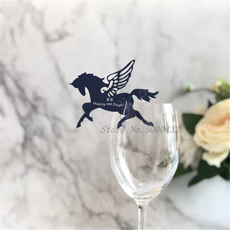 50 шт. открытки с именем для вина в виде единорога детское место душа стакан