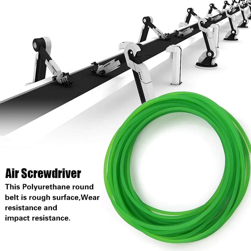 M10M высокопроизводительный полиуретановый круглый пояс зеленого цвета с грубой