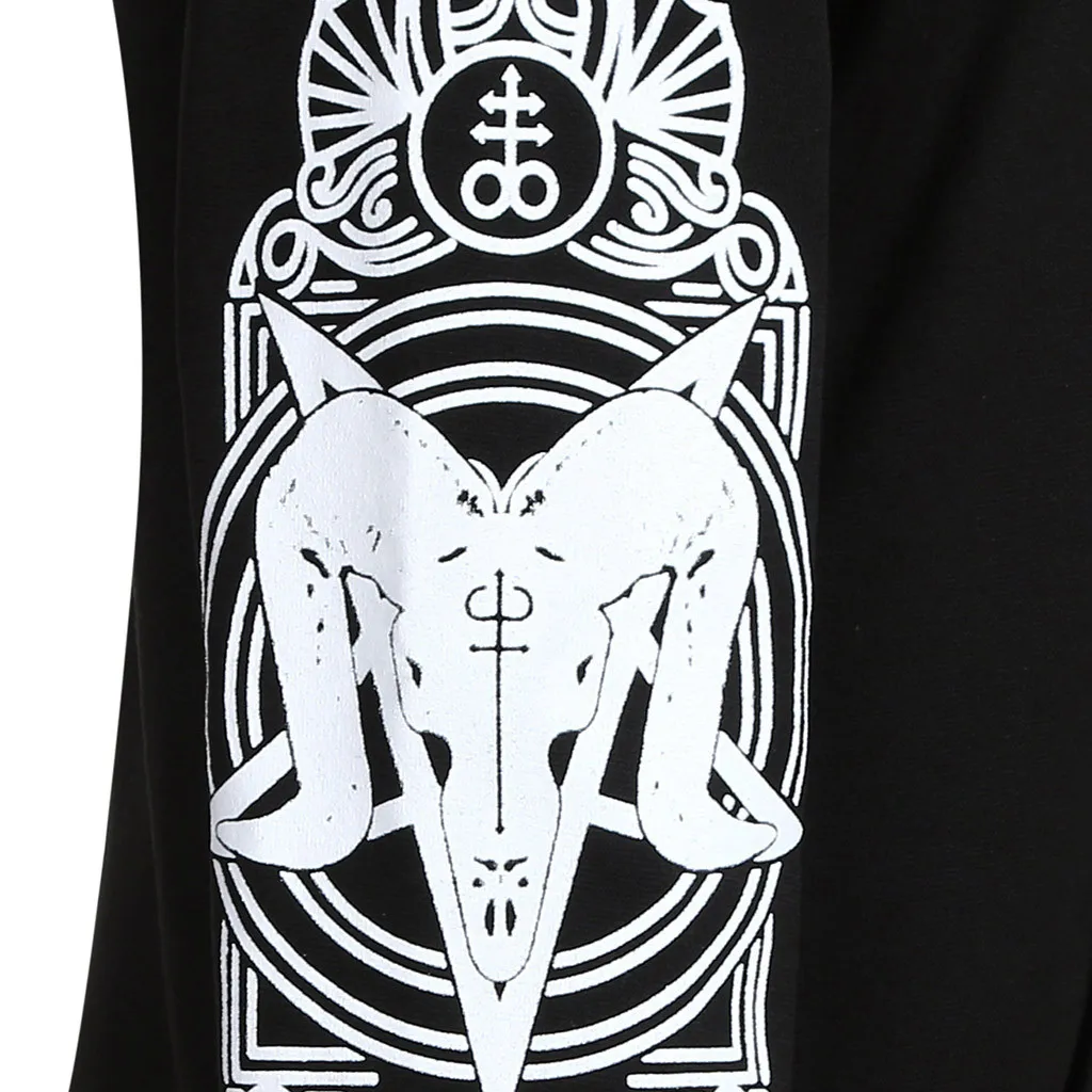 Женская куртка с капюшоном и длинным рукавом готическая Черная повседневная