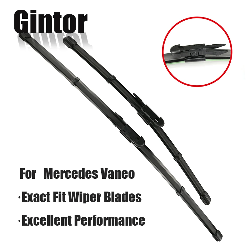 

Gintor Car Windscreen Wiper Blade For Mercedes-Benz Vaneo W414 26"+24" 2004 2005 Rubber Clean The Windshield Fit Pinch Tab Arms