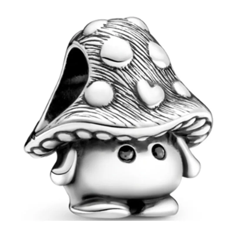 

2021 New 925 Sterling Silver Pan Charming Lovely Mushroom Beads Are Suitable For Diy Bracelets As Jewelry