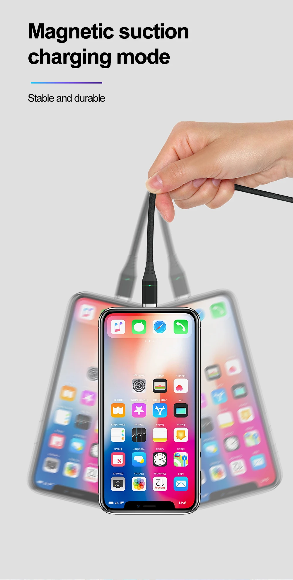 Магнитный кабель Swalle 3 в 1 для быстрой зарядки 2A Магнитный Micro usb type C кабель с многофункциональным адаптером Пылезащитная заглушка
