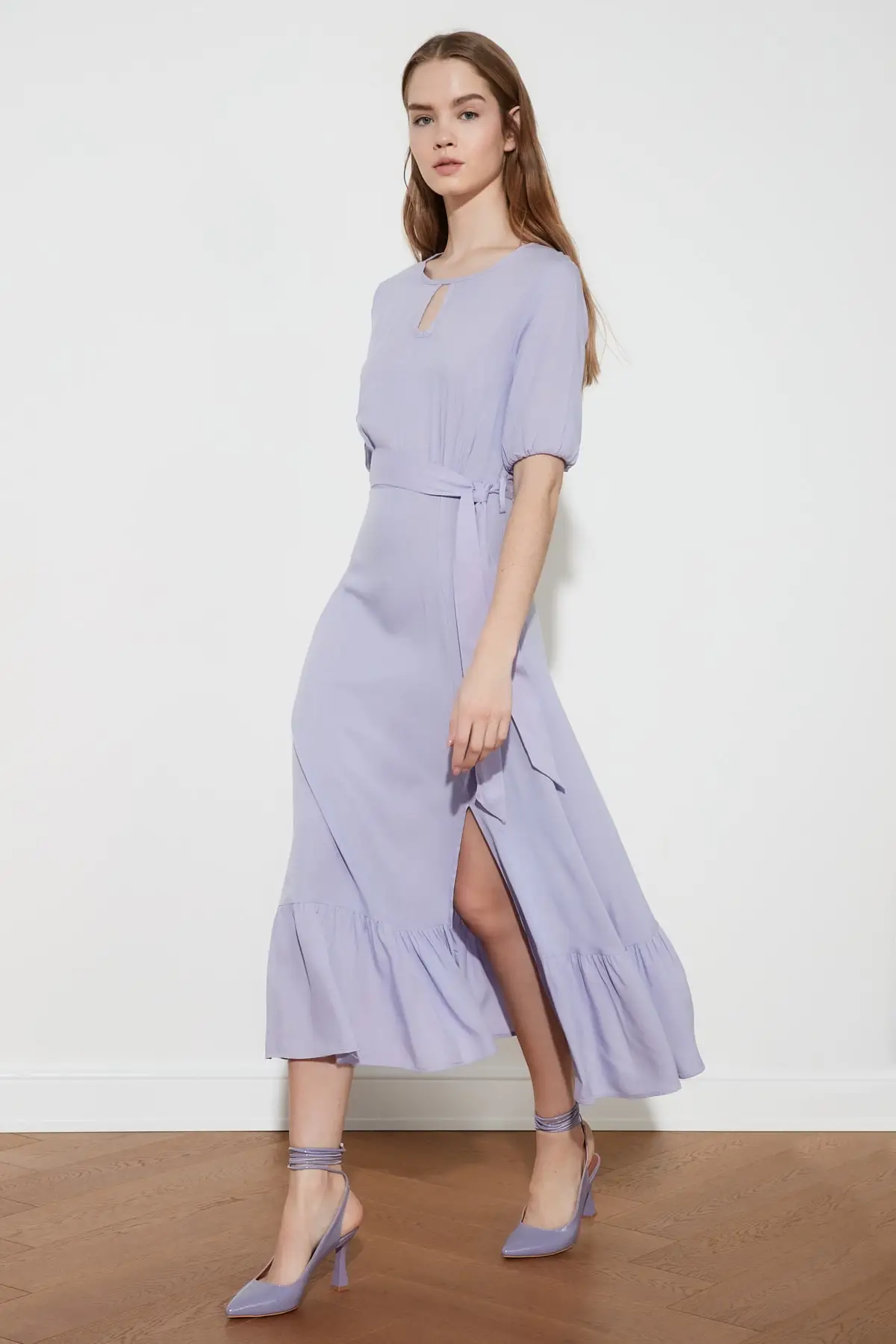 Trendyol платье в горошек с поясом TWOSS19XM0064|Женские платья| |