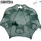 Рыболовная сеть с 4-20 отверстиями, нейлоновая Складная прочная сеть для ловли креветок, кастинговое устройство