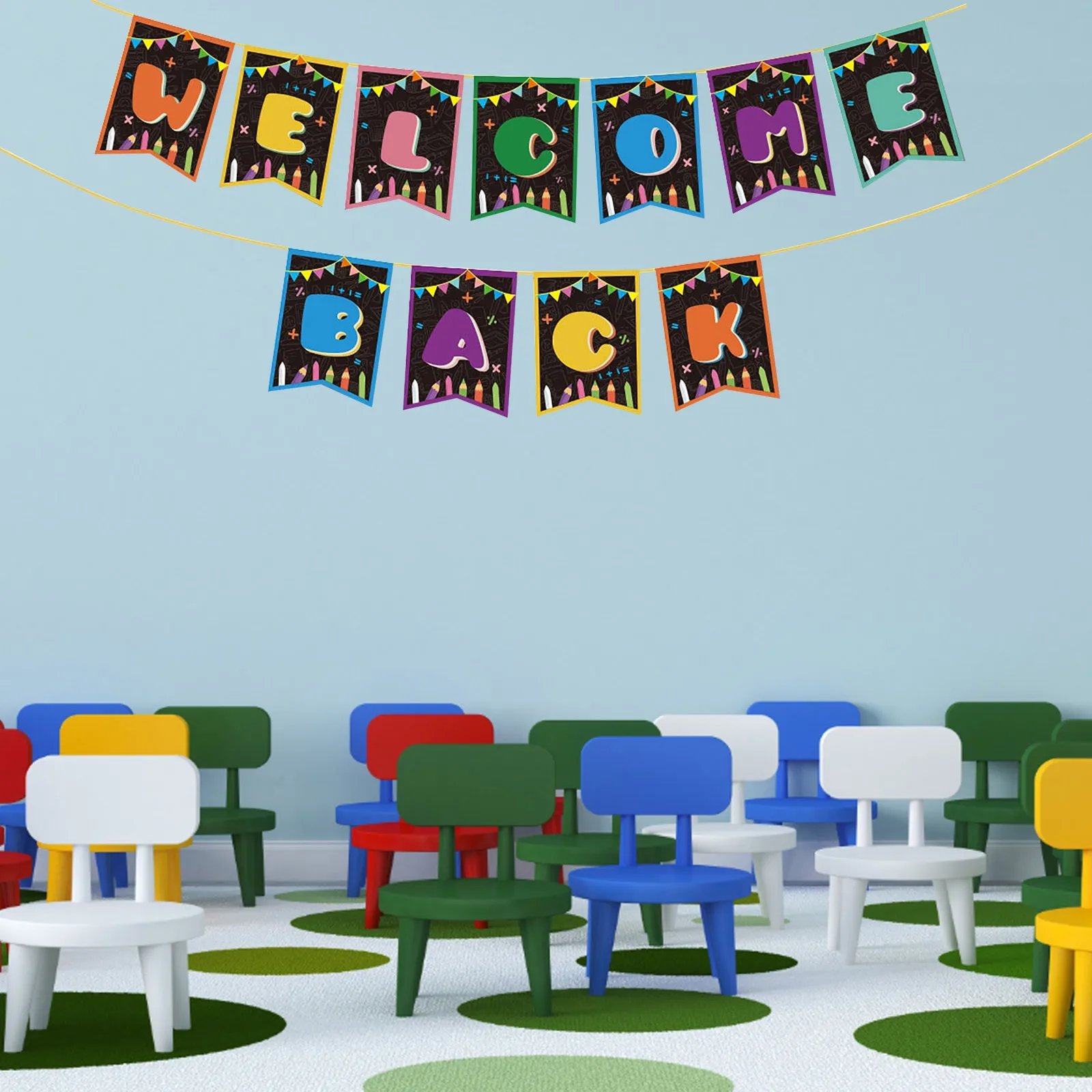 School Season Party Pull Flag Decoration Kraft Paper Banner Theme Supplies Holiday Diy Decorations | Дом и сад