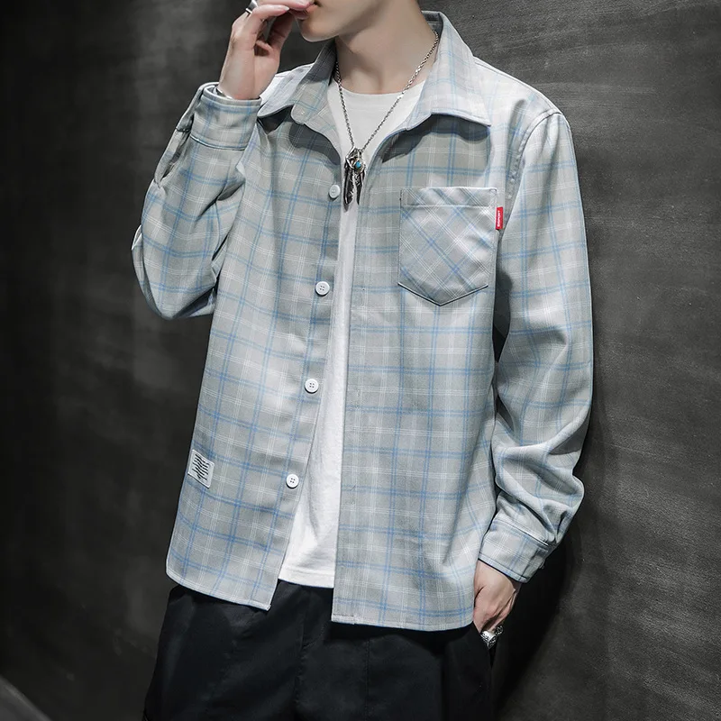 

Sub-shirt men spring new youth long-sleeved casual large size loose men's shirt jacket