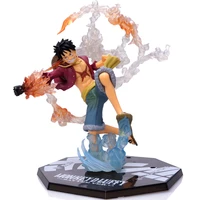 18cm anime one piece figures pvc luffy rubber fire fist battle ver action collectible model decorations doll toys for children