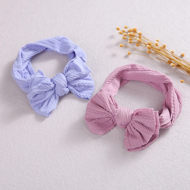 Diadema de punto con Cable para beb&eacute; y ni&ntilde;a, lazos para la cabeza, accesorios para el cabello el&aacute;sticos, turbante de nailon infantil, diadema de princesa-1