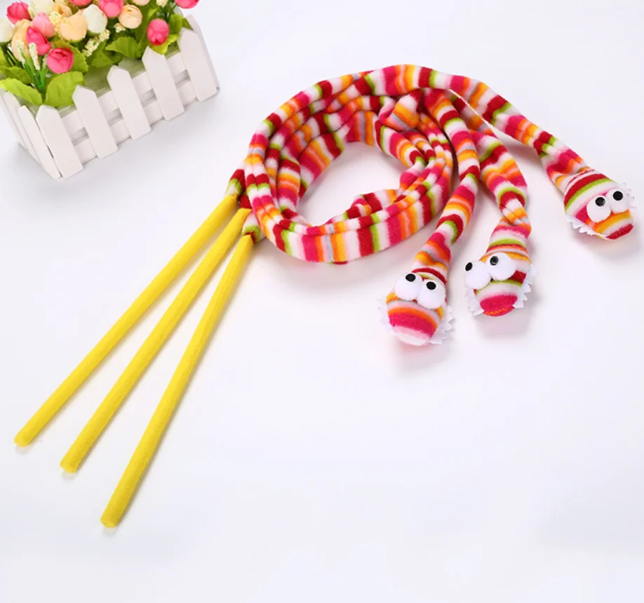 Игрушка для домашних кошек Радужная нарисованная змея игрушка кота Кот горячая