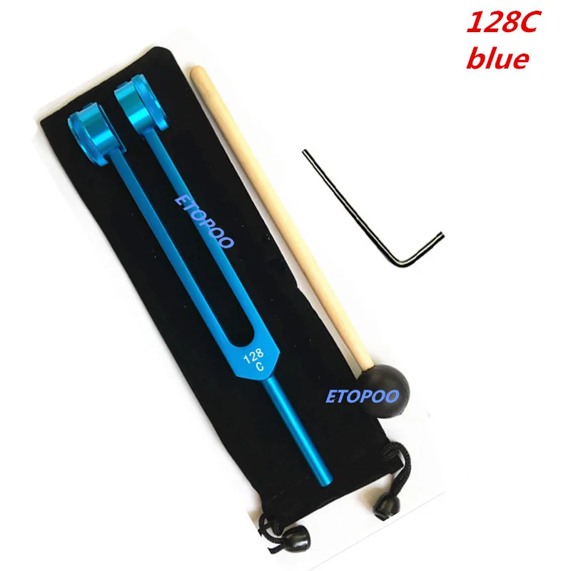 128C blue Алюминиевая цветная медицинская тюнинговая вилка 128Hz/128C 512HZ 265HZ тюнинговая деревянная акустическая лабораторная вилка - Цвет: 128C blue