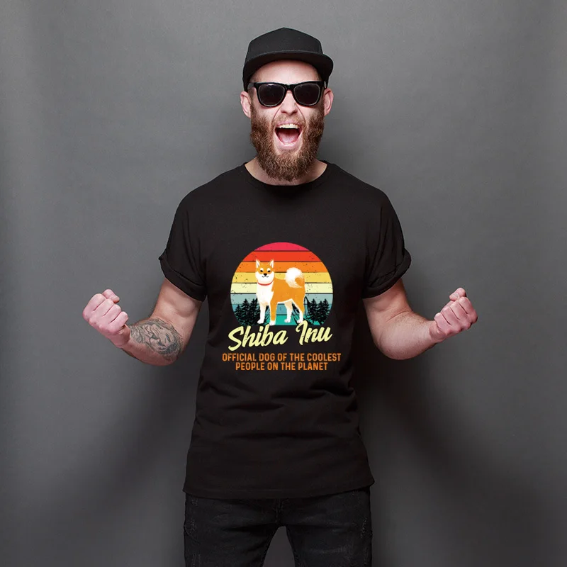 

New Coming Shiba Inu Dog Of The Coolest Cotton Short Sleeve Tees Manga Funky T Shirts Round Neck Slim Fit T-Shirts Gifts