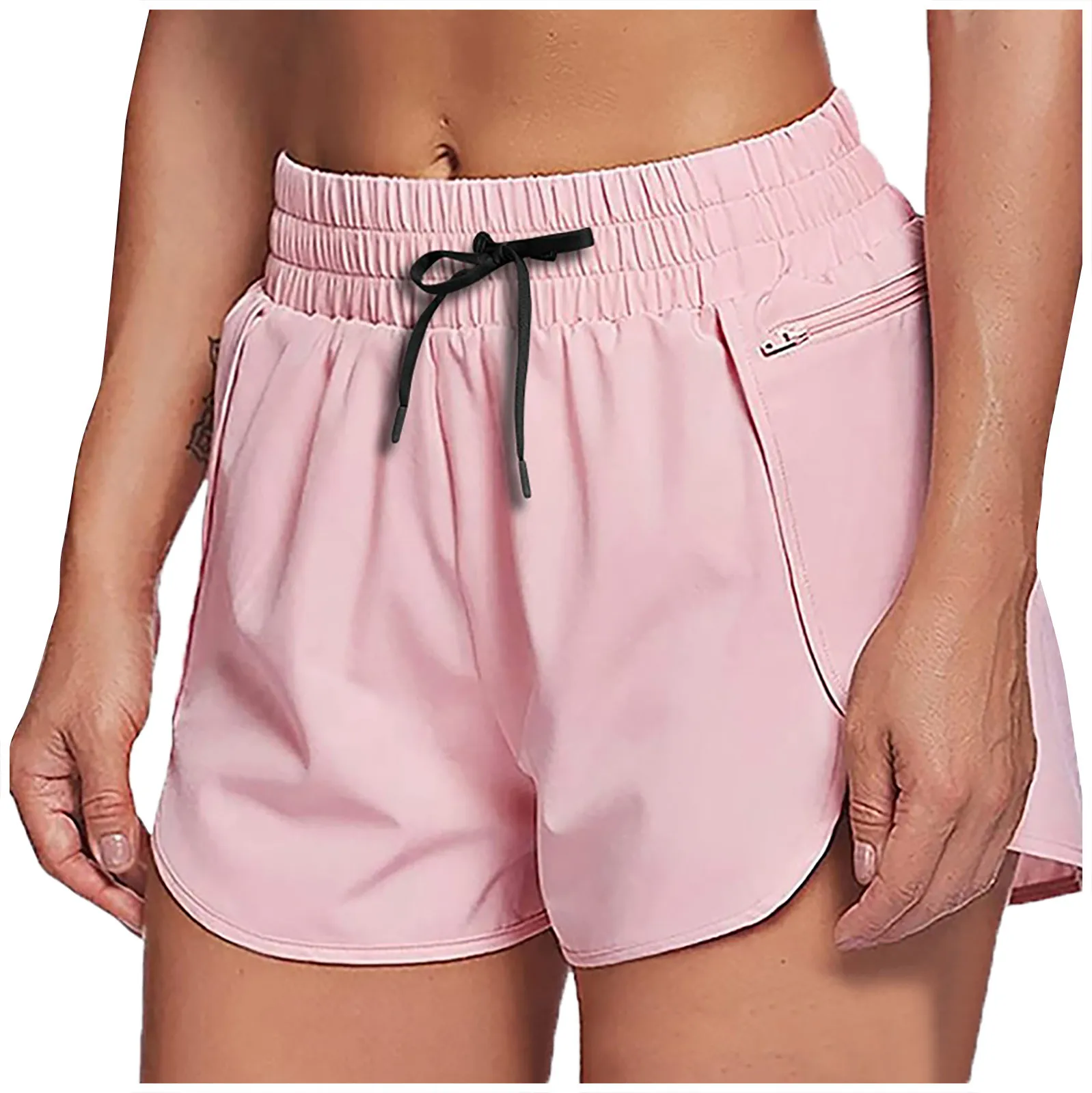 

Seamless Leggings Women Sport Push Up Leggings Women Solid Running Shorts Sport Pant Elastic Waist Active Workout Pocket Shorts