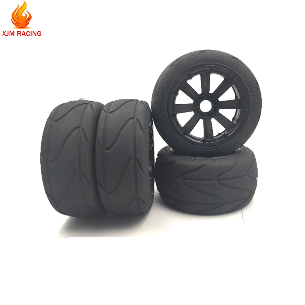 Front or Rear on Road Wheel Bald Tire Set  for 1/5 HPI Rofun Rovan KM MADMAX Baja 5B Truck Rc Car Toys Parts