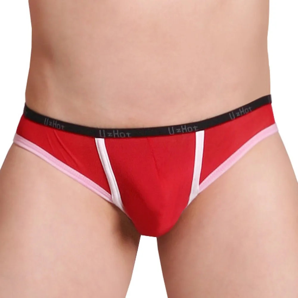 

Men's Fashion Sports Breathable Mesh Briefs Low Waist Sexy Double Thong Panties U-convex Pouch Butt-up Open File Underwear 2021