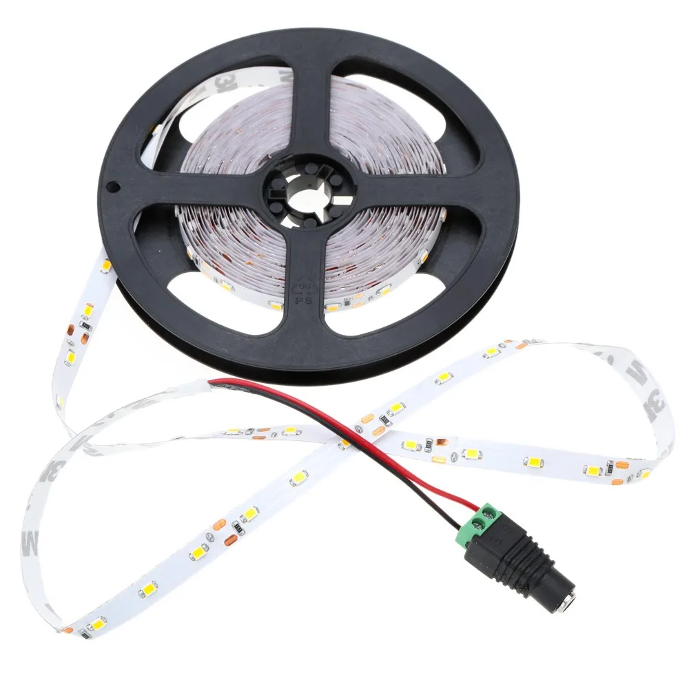 

SMD 3528 60 LEDs/m 5m/lot LED Warm White Strip Fiexble Light with 12V 2A Adapter for Bar Hotel Restaurant