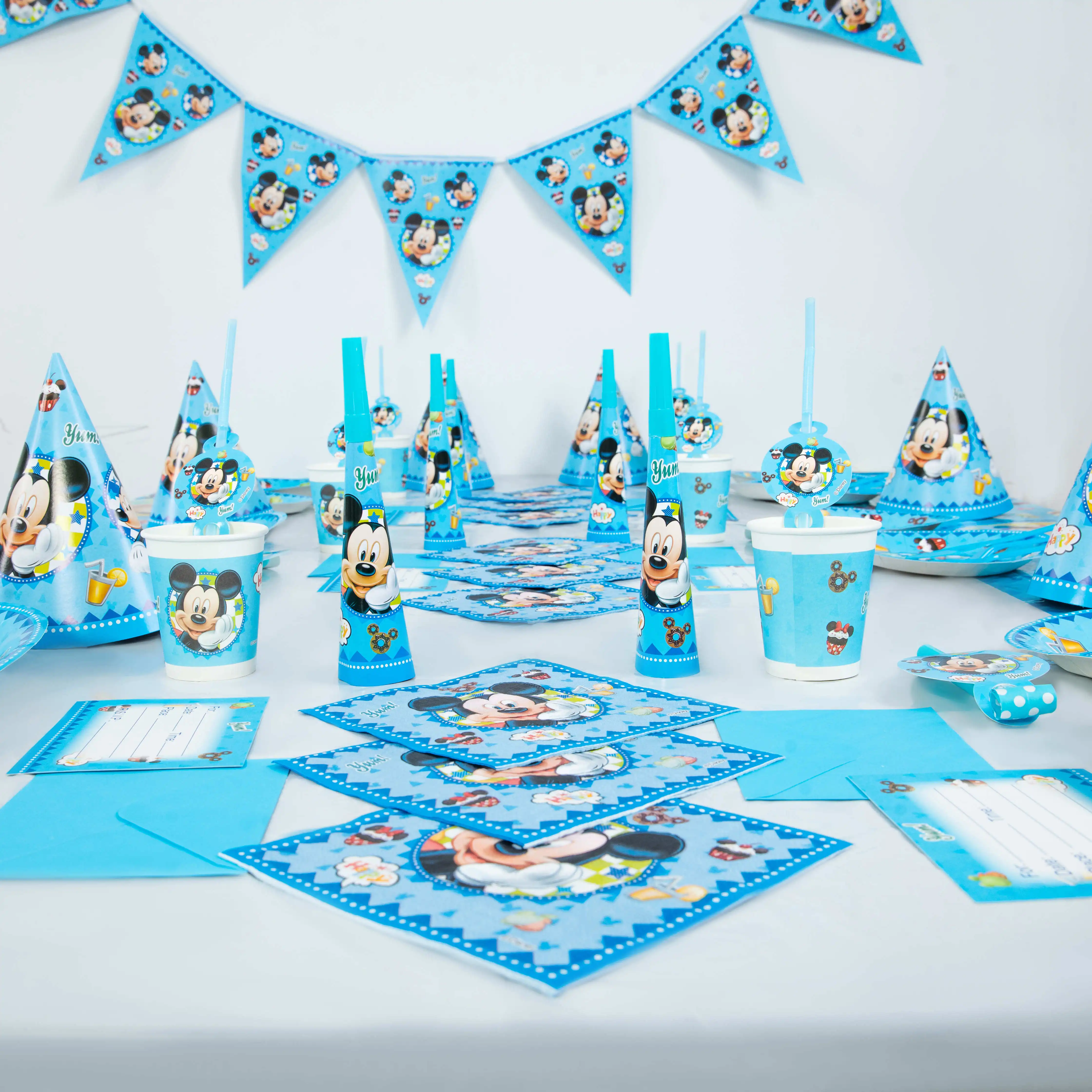 84 шт./компл. Микки Мышь праздничный комплект Дети Тема дня рождения вечерние