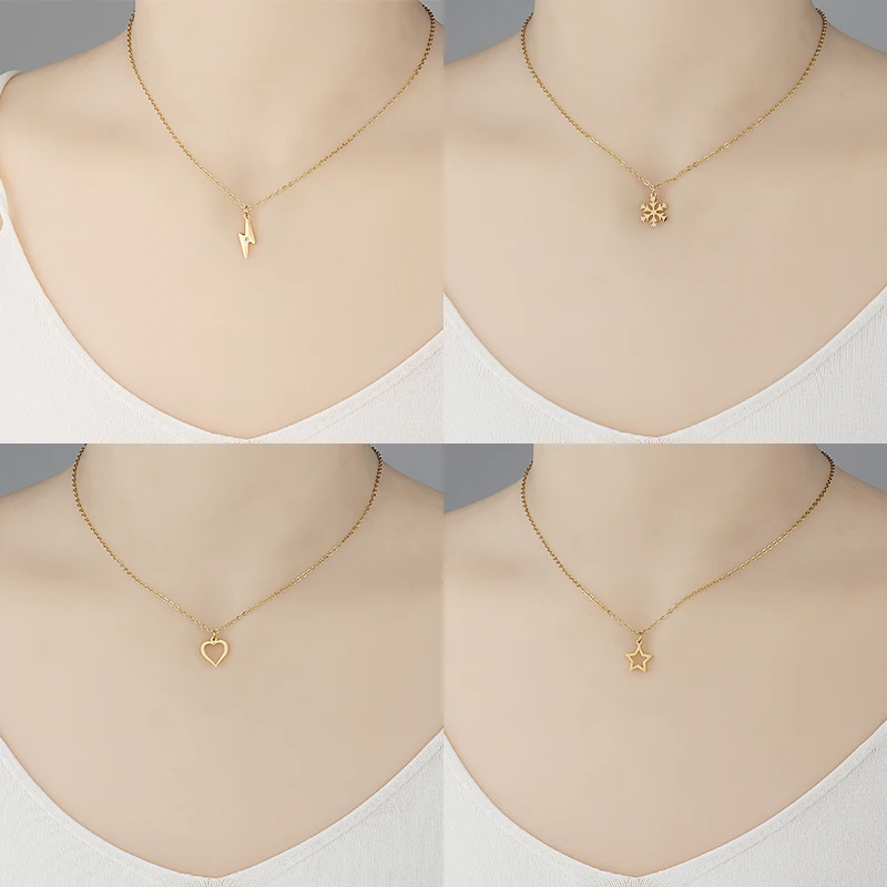 Модные ожерелья с подвесками со смайликом из нержавеющей стали для женщин