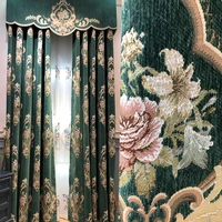 american style chenille curtain water soluble hollow embroidered curtain living room bedroom shade floor curtain