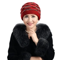 womens dome wool hat with thick ear protects autumnwinter warmth female