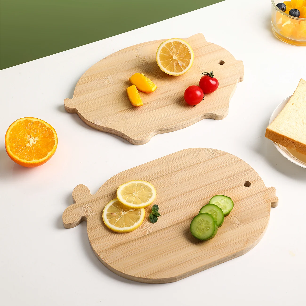 

Кухонная креативная деревянная разделочная доска SHZQ для детского питания, Бамбуковая разделочная доска, лоток для пиццы, суши, хлеба, кухон...