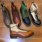 Новые винтажные ботильоны ручной работы; Мужская повседневная обувь из натуральной кожи белого цвета; Мужские модельные мотоциклетные ботинки наивысшего качества с круглым носком