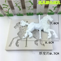 new carousel silicone horse mold for diy pastry cake fondant moulds chocolate lace decoration kitchen baking tool
