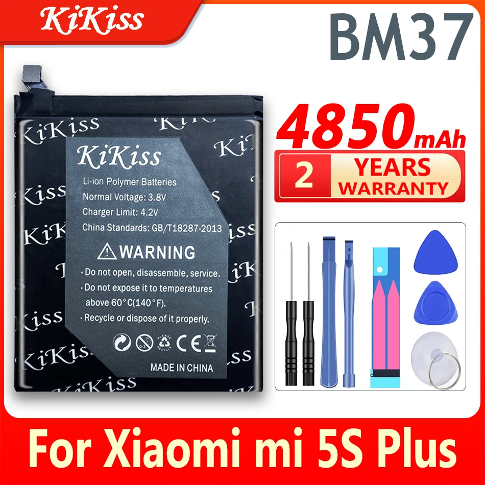 

For Xiao Mi Mobile Phone Battery BM37 For Xiaomi 5S Plus Mi5S Plus High Quality 4850mAh Phone Batteries
