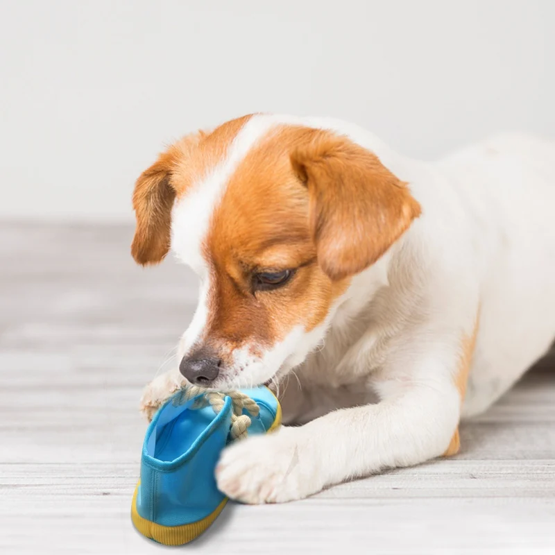 

Pet Dog Squeaky Chew Toy Pets Bite Clean Teeth High-state Canvas Shoes Toys Cats Dogs Bite-resistant Relieve Boredom Toys