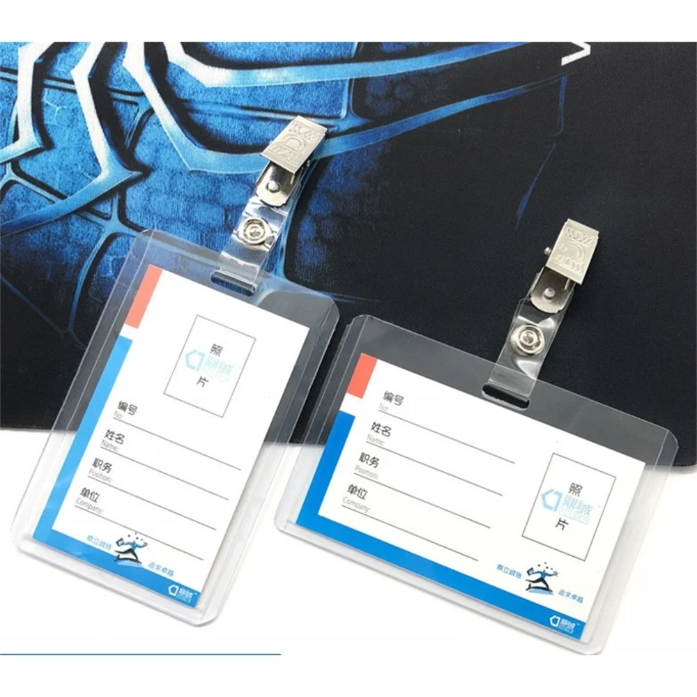 

Heavy Duty Clear Transparent Plastic Pvc Vertical Id Card Name Badge Holder Sleeve Pouch With Waterproof Type Resealable Zip