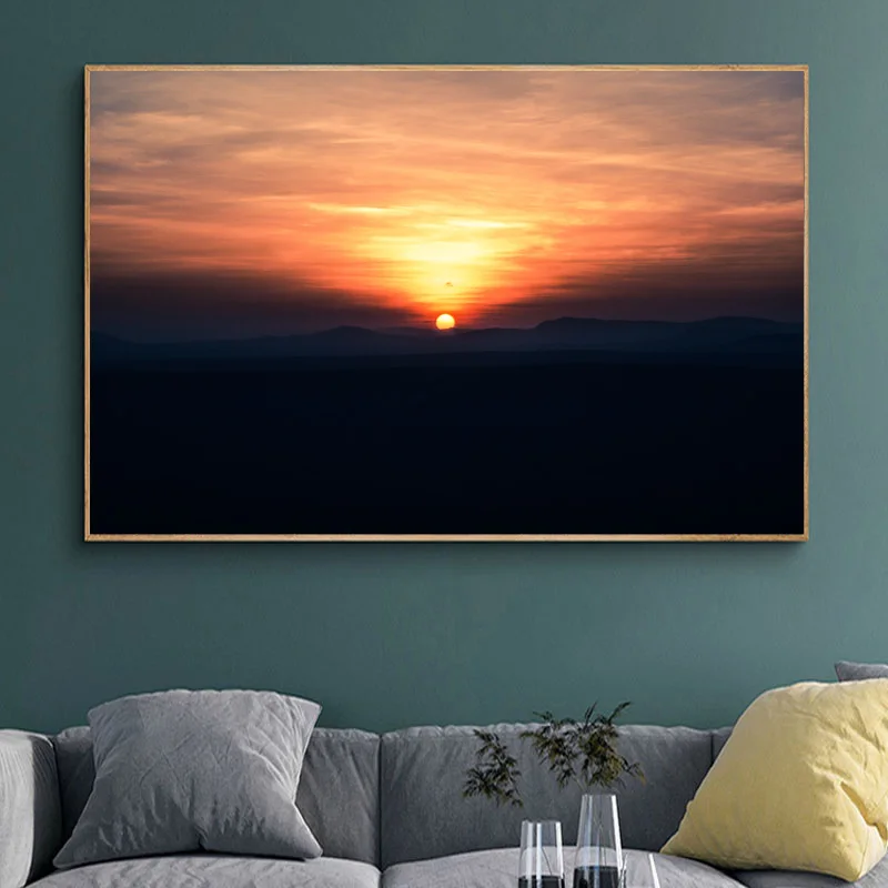 Sunrise пейзаж украшение на стену холст живопись плакаты и принты картинки для