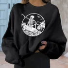 Толстовки с принтом скелета в стиле Харадзюку, пуловеры оверсайз с длинным рукавом и круглым вырезом, топ Y2k, осенне-зимние теплые свитшоты, толстовка