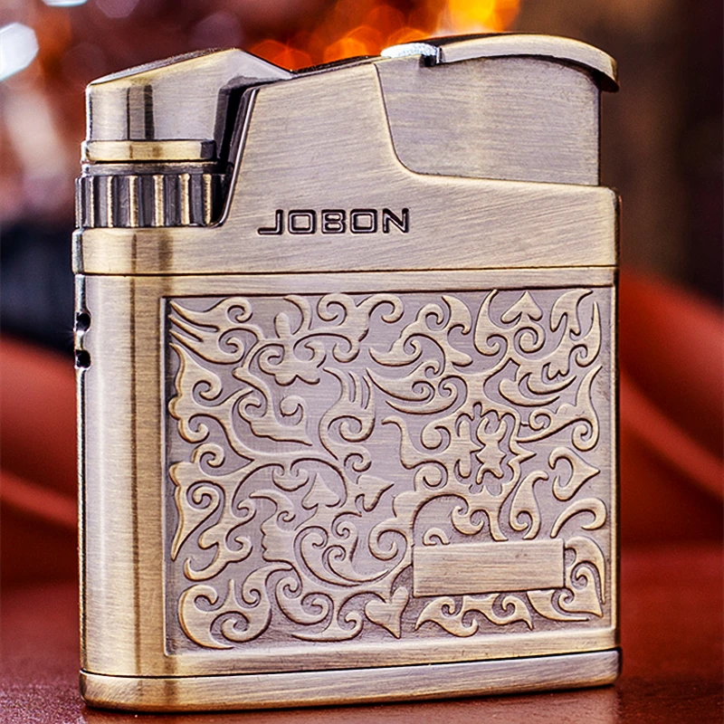 Бутановая газовая зажигалка JOBON с тиснением струйный металлический