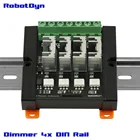 Диммерный модуль DIN-рейки, 4 канала, логика 3,3 В5 В, переменный ток 8A300 В на канал