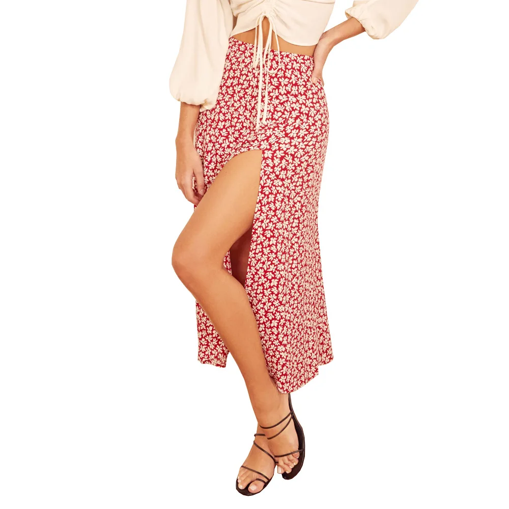 

Casual Print Wrap Skirt Women Polka Dot Summer Dress High-waisted Miniskirts Fashion Long Skirts Women's Clothing