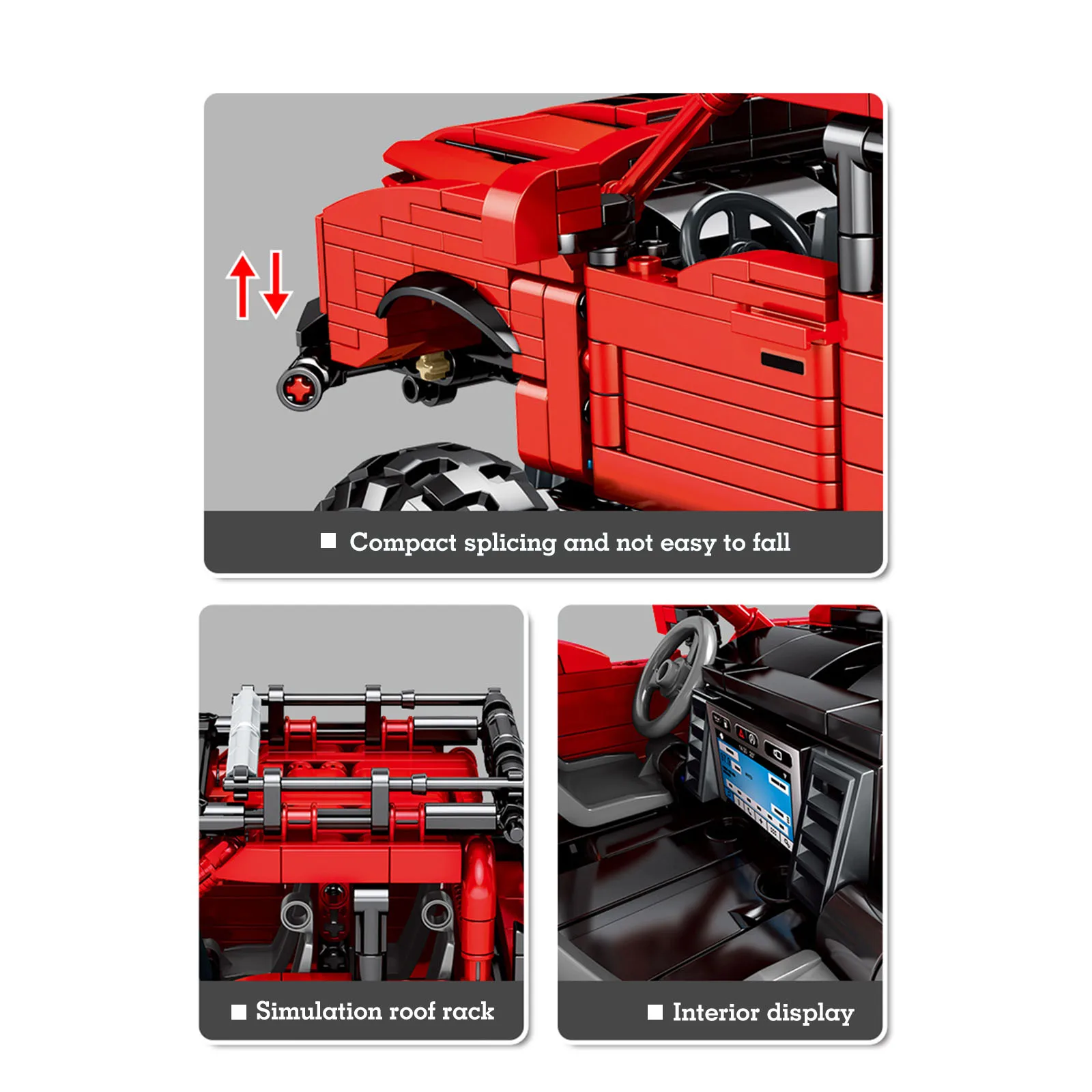 

989Pcs MOC Truck Bricks Off-Road Vehicle Building Block Model Pull-Back Racing Car Bricks Toys For Children Adult Gift