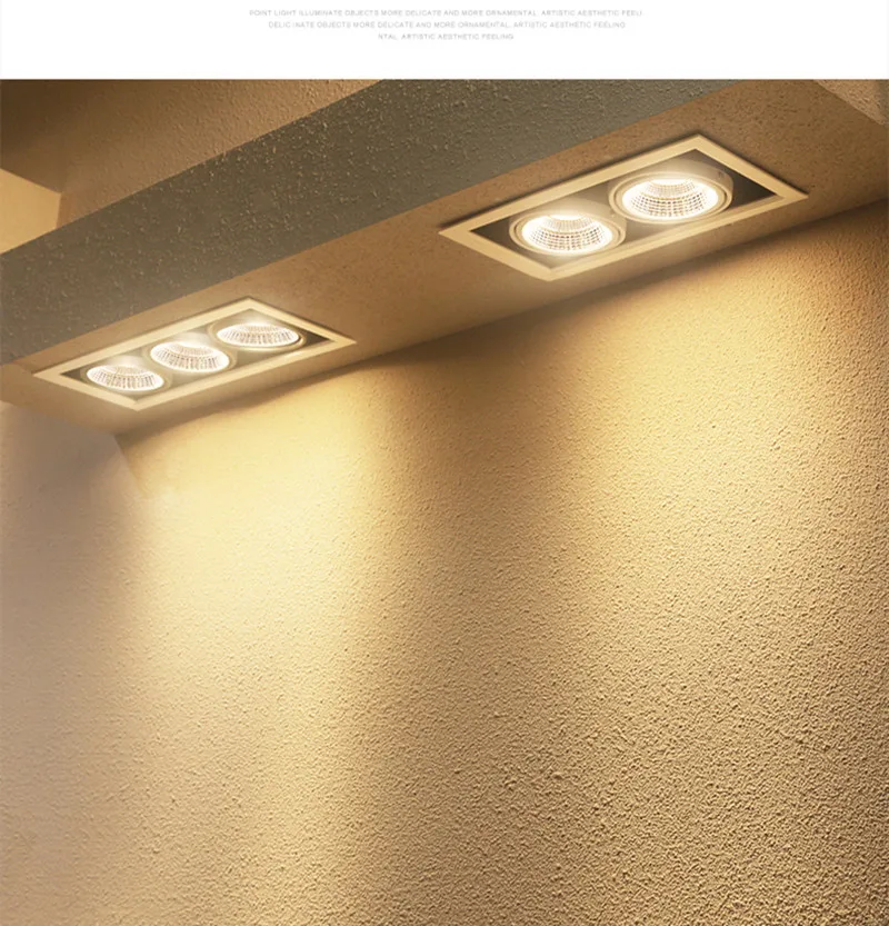 

Dimmable Square Recessed Cob Led Downlights 10w 20W 30W Led Ceiling Lamps AC220V Led Barber Focos Para Casa Living Room Bedroom