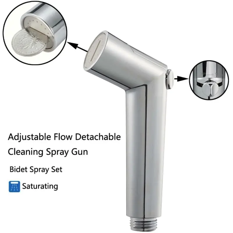 

Handheld Bidet Sprayer Electroplated ABS Spayer & Brass T-Adaptor for Bathroom Cloth Diaper Portable Shower Sprayer 2020